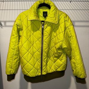 nwt wild fable quilted lime green jacket size xs